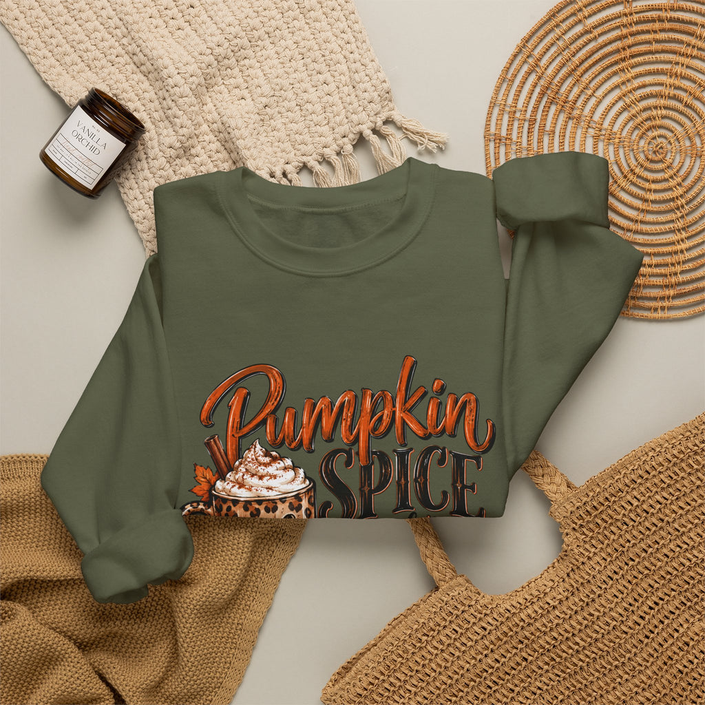 Pumpkin Spice Crewneck Sweatshirt — "Pumpkin Spice and No I'm Not Nice" Fall Pullover