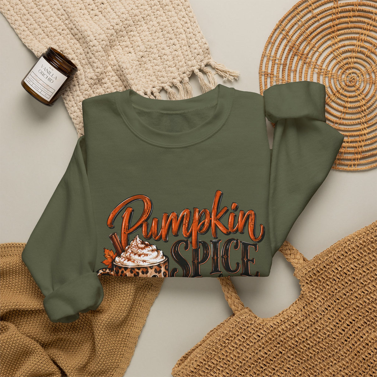 Pumpkin Spice Crewneck Sweatshirt — "Pumpkin Spice and No I'm Not Nice" Fall Pullover
