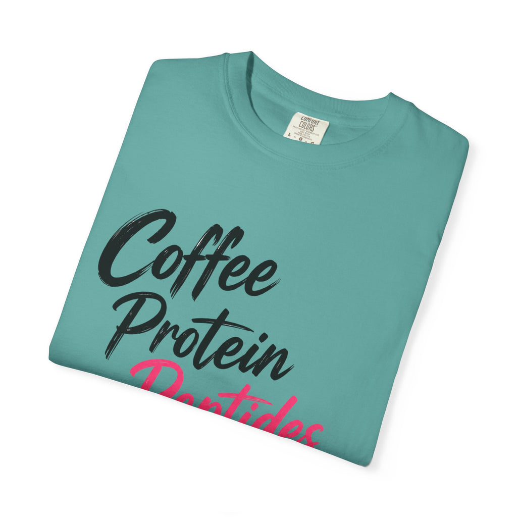 Coffee Protein Peptides More Protein T-Shirt — Fitness Gym Motivational Tee