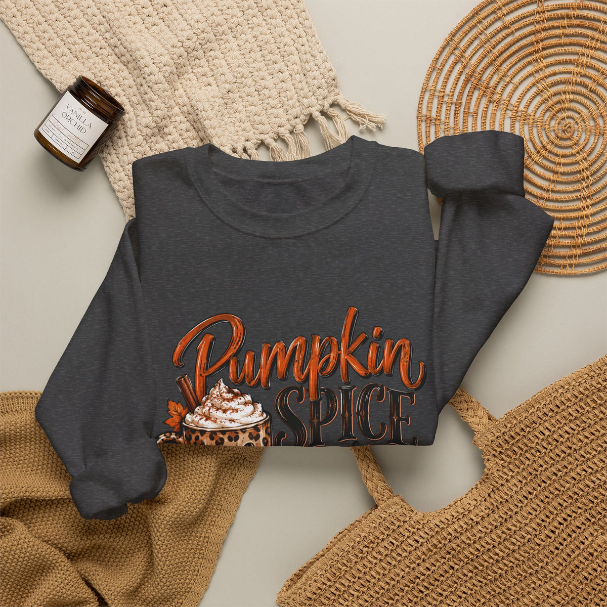Pumpkin Spice Crewneck Sweatshirt — "Pumpkin Spice and No I'm Not Nice" Fall Pullover