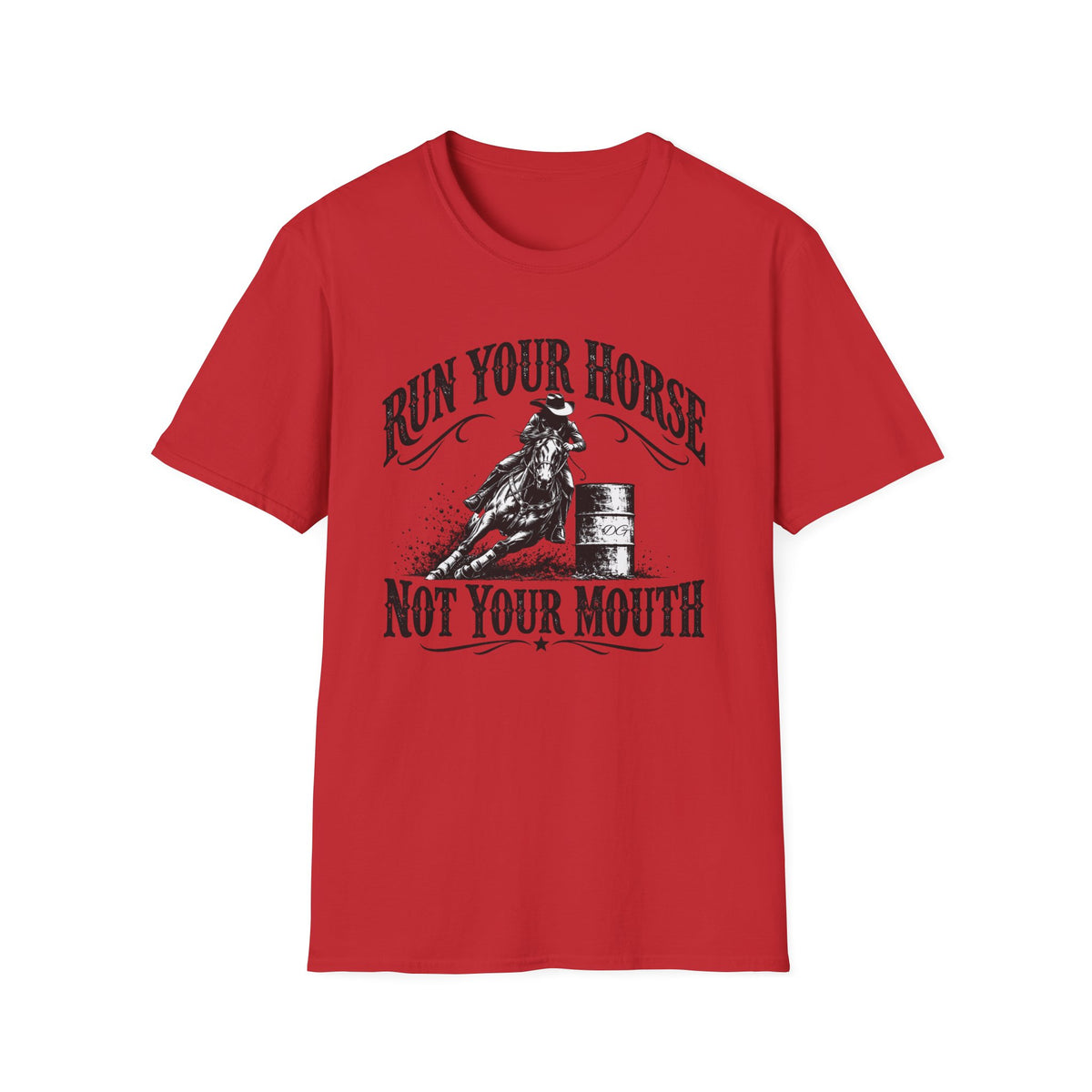 Run Your Horse Not Your Mouth T‑Shirt — Vintage Western Rodeo Cowgirl Graphic Tee
