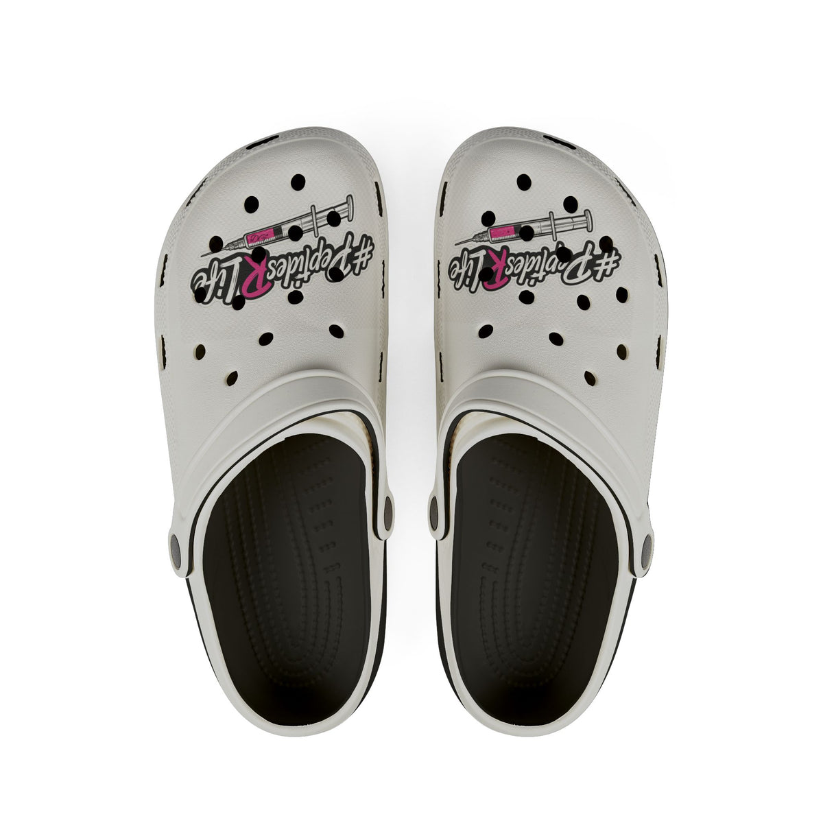 Nurse Life EVA Foam Clogs - White Medical Comfort Clogs with Stethoscope Design
