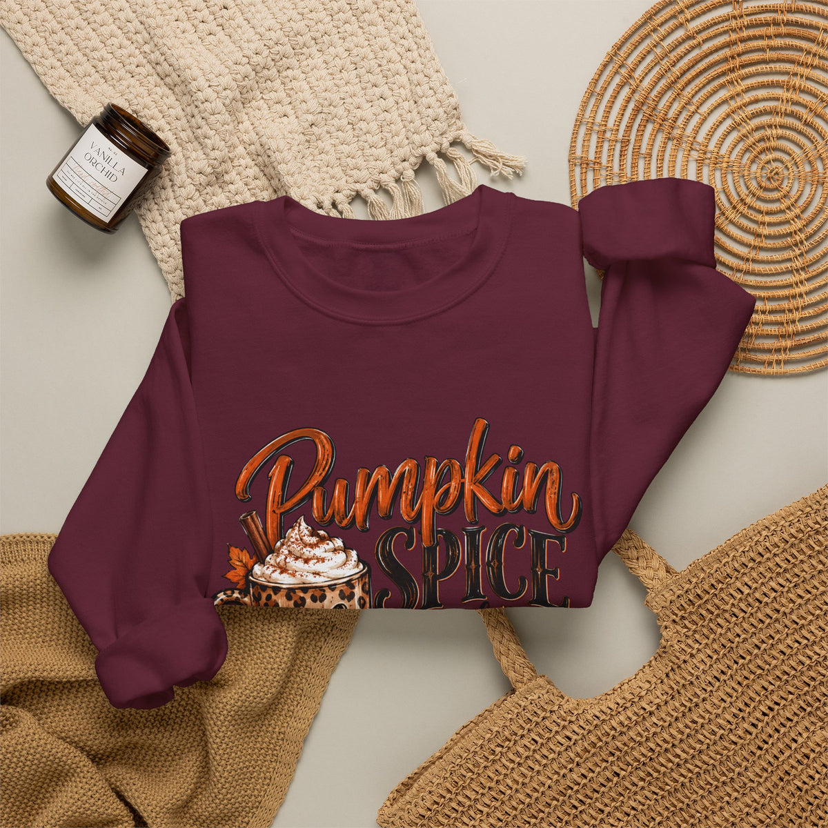 Pumpkin Spice Crewneck Sweatshirt — "Pumpkin Spice and No I'm Not Nice" Fall Pullover