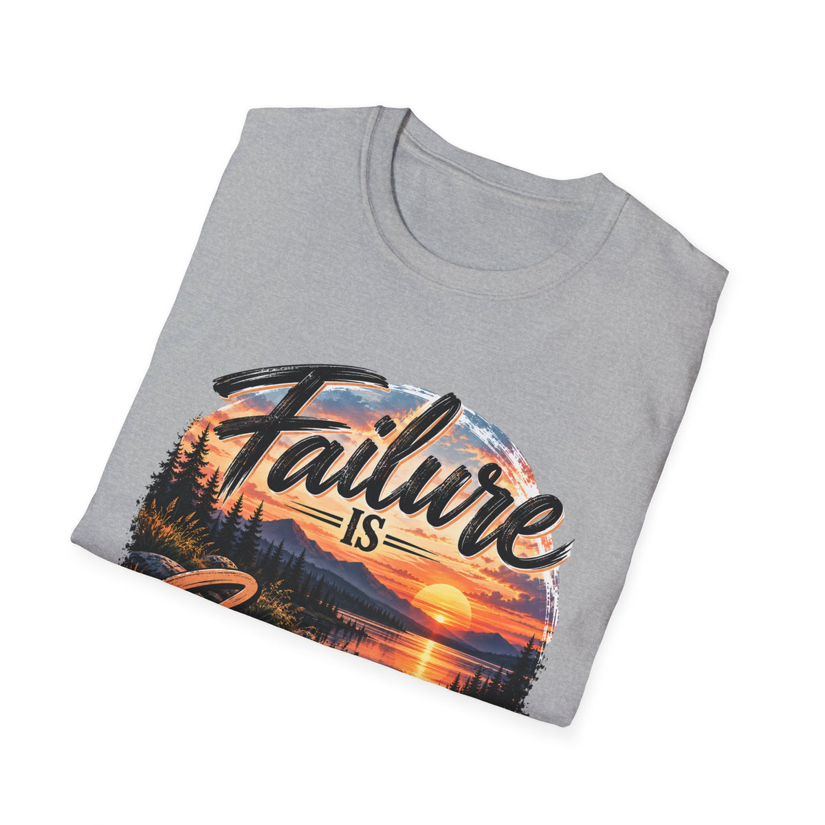 Motivational T-Shirt — "Failure Is Success In Small Steps" Sunset Nature Graphic