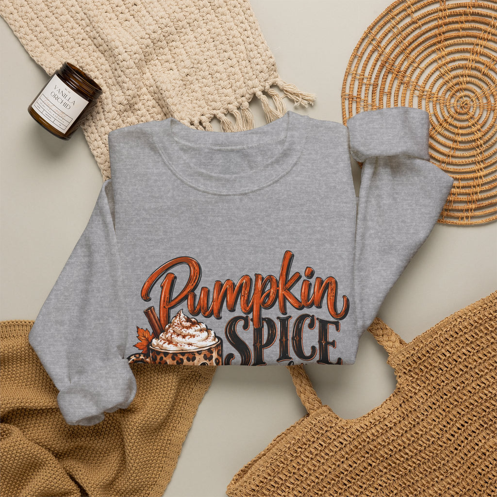 Pumpkin Spice Crewneck Sweatshirt — "Pumpkin Spice and No I'm Not Nice" Fall Pullover