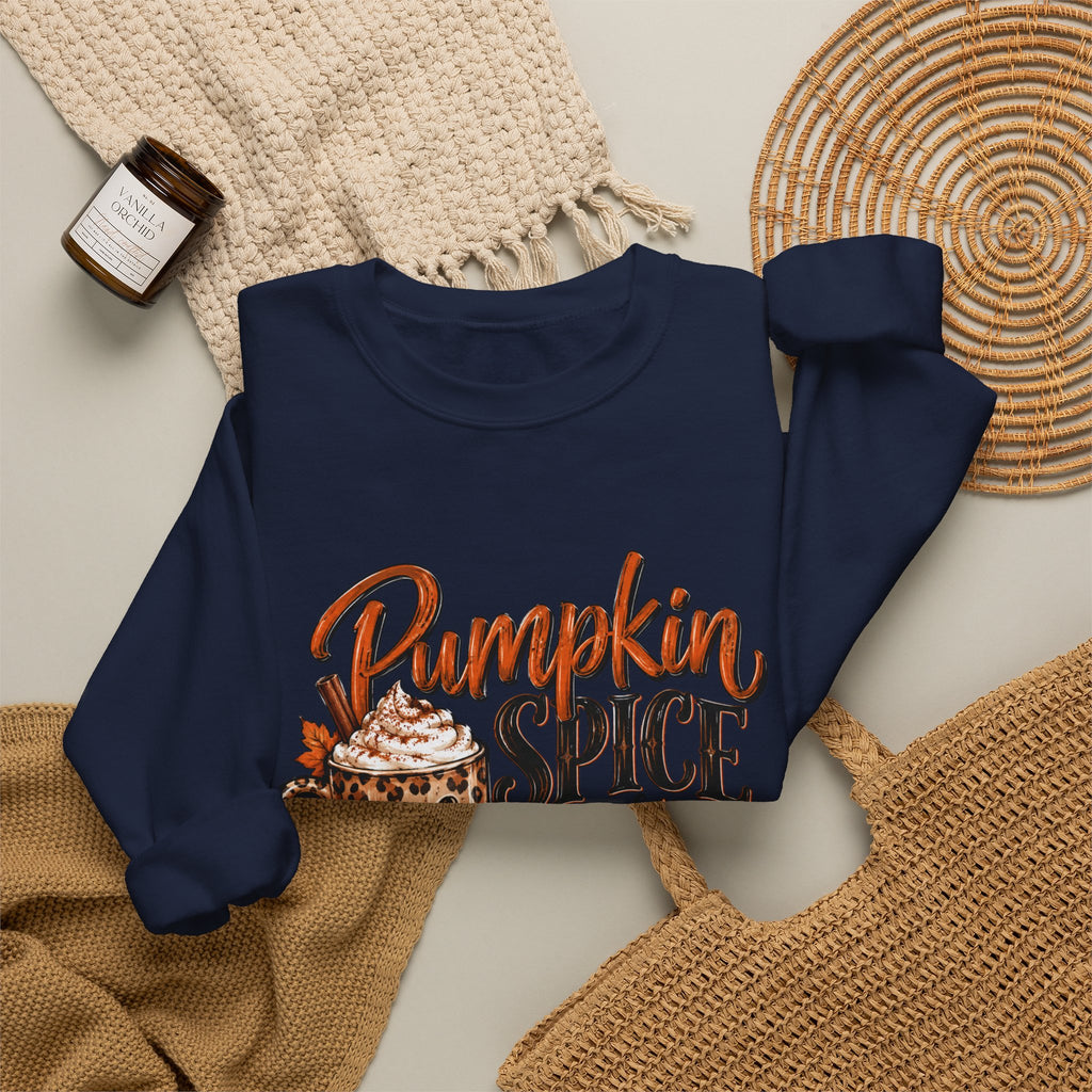 Pumpkin Spice Crewneck Sweatshirt — "Pumpkin Spice and No I'm Not Nice" Fall Pullover