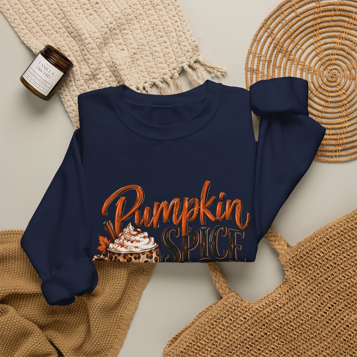 Pumpkin Spice Crewneck Sweatshirt — "Pumpkin Spice and No I'm Not Nice" Fall Pullover