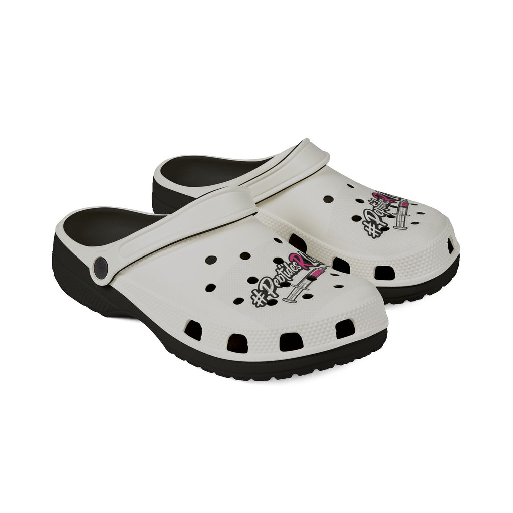 Nurse Life EVA Foam Clogs - White Medical Comfort Clogs with Stethoscope Design