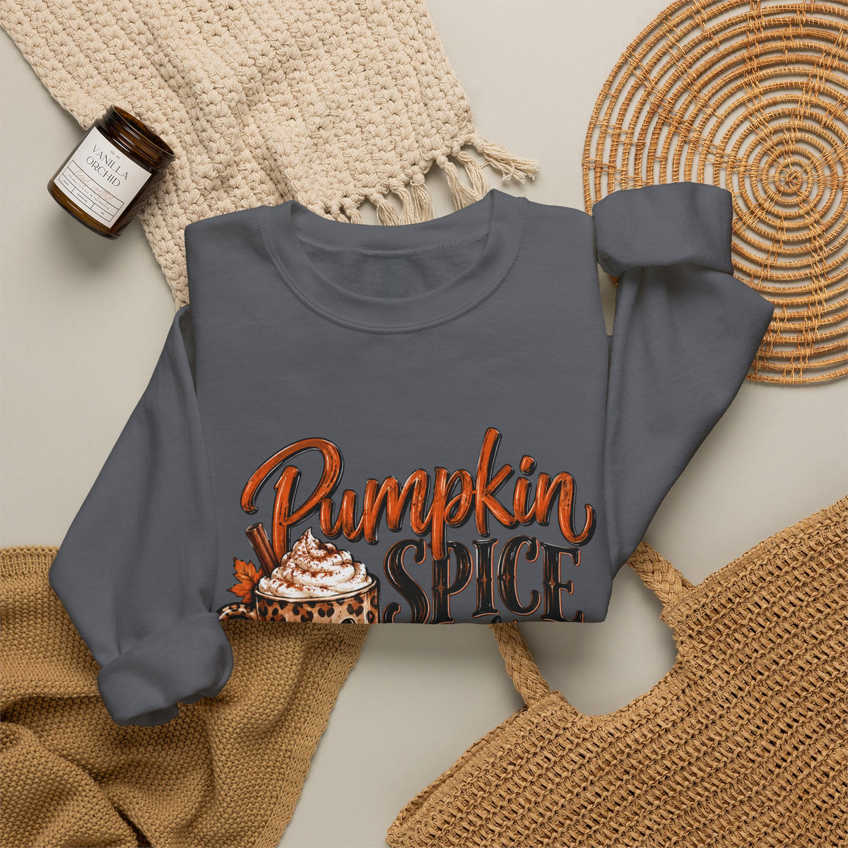 Pumpkin Spice Crewneck Sweatshirt — "Pumpkin Spice and No I'm Not Nice" Fall Pullover