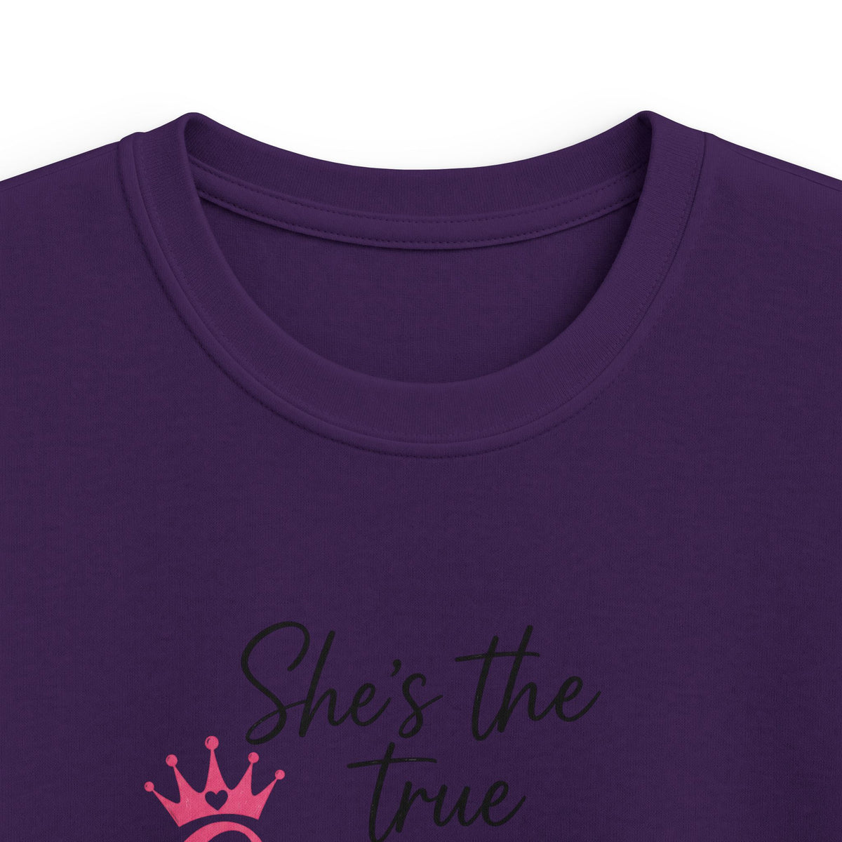 Kids Tee — "She's the True Queen, I'm Just Here for the Ride" Horse & Girl Graphic