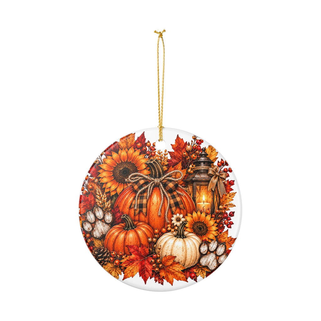Autumn Pumpkin Ceramic Ornament — Fall Harvest Decoration