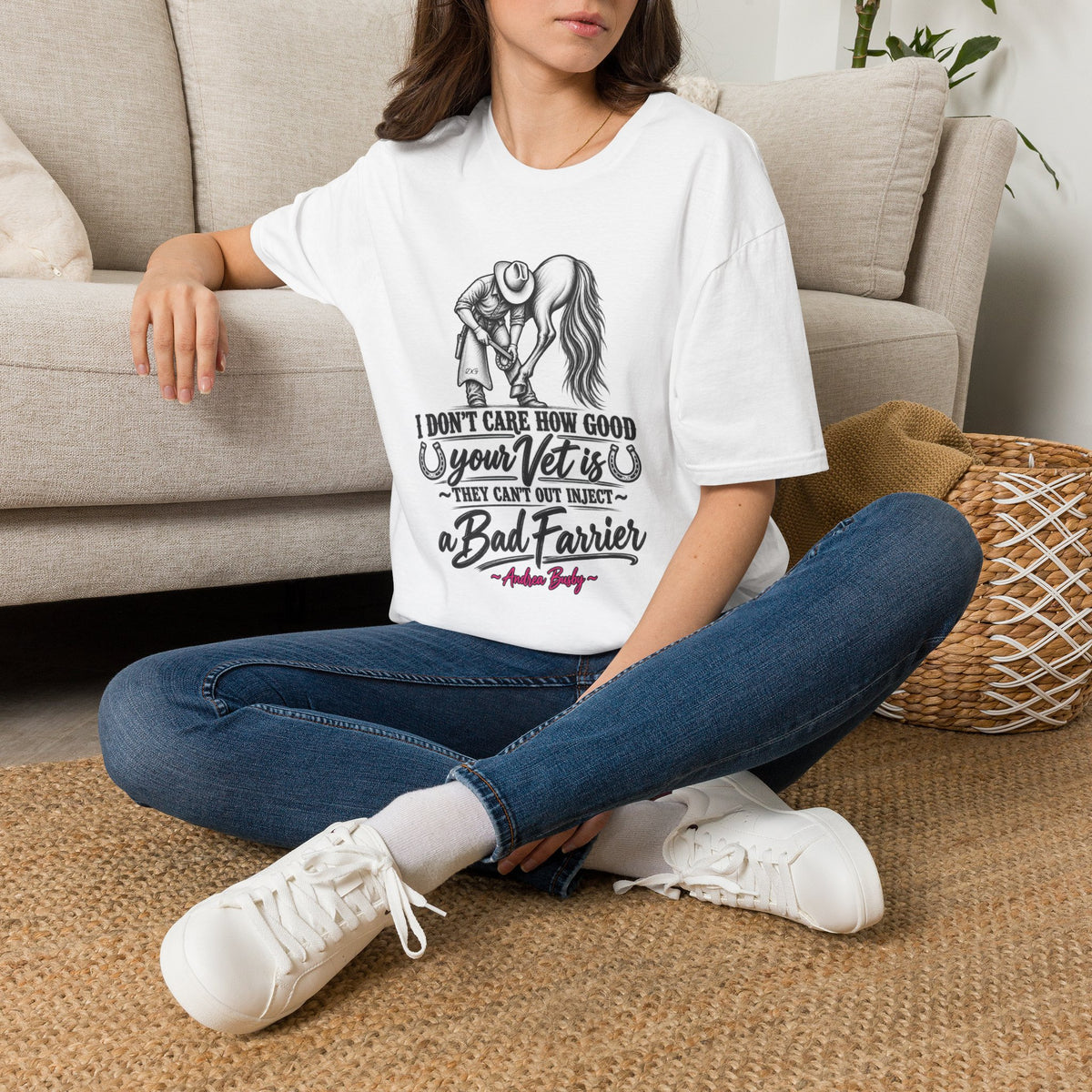 Farrier & Vet Humor T-Shirt – “I Don’t Care How Good Your Vet Is” Horse Lover Tee