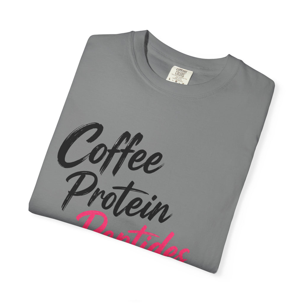 Coffee Protein Peptides More Protein T-Shirt — Fitness Gym Motivational Tee