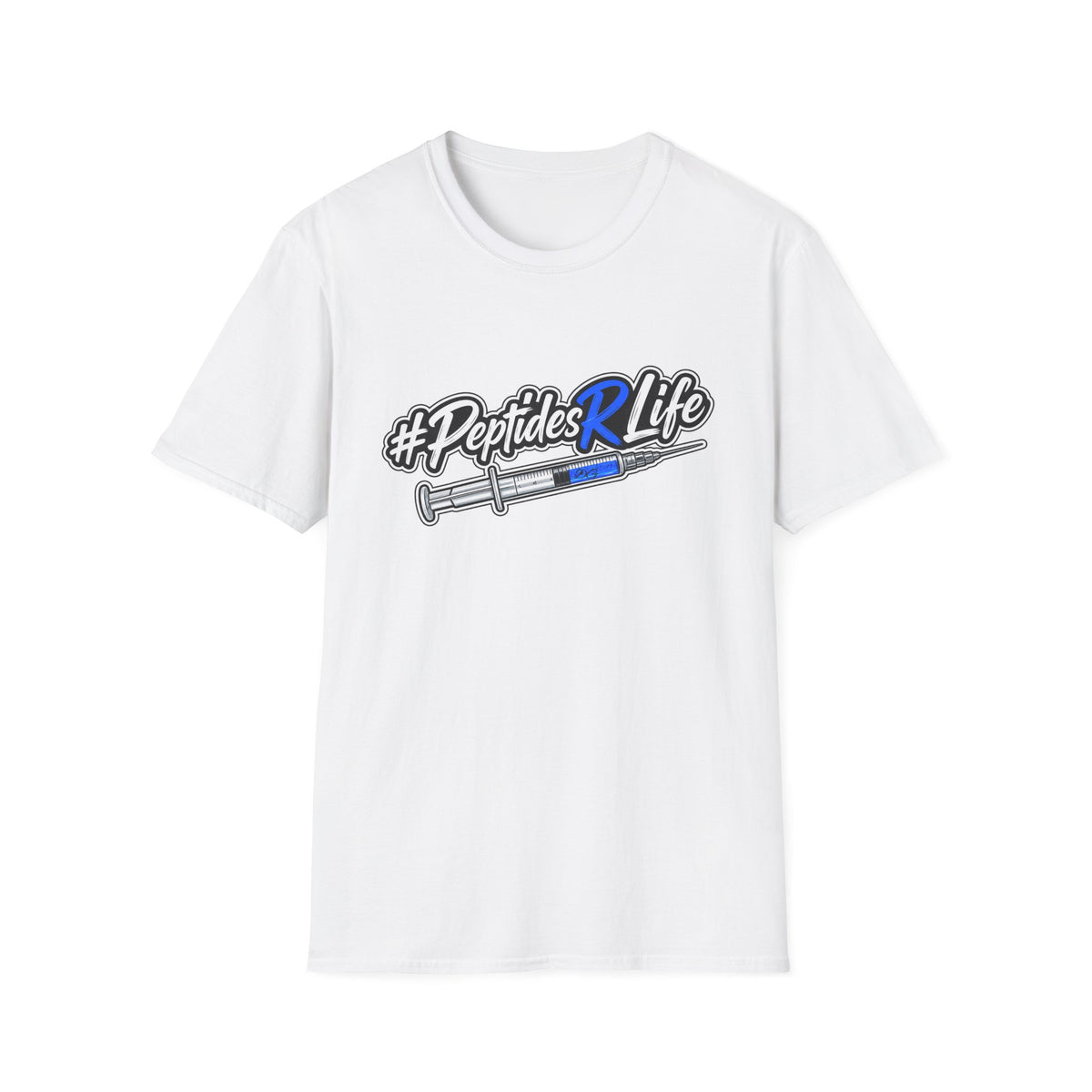 Peptides R Life T-Shirt — #PeptidesRLife Syringe Design for Biohacking & Fitness Enthusiasts