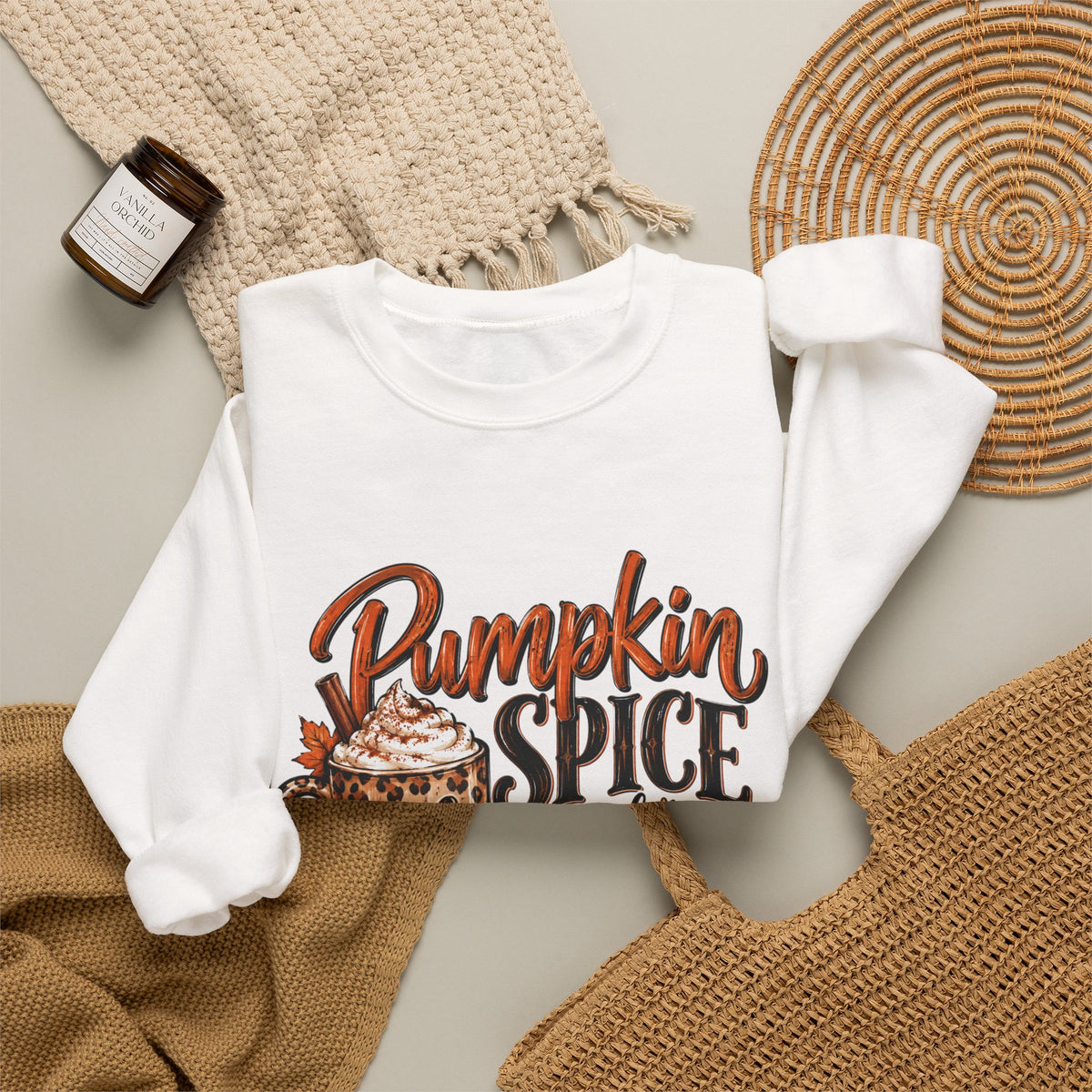 Pumpkin Spice Crewneck Sweatshirt — "Pumpkin Spice and No I'm Not Nice" Fall Pullover